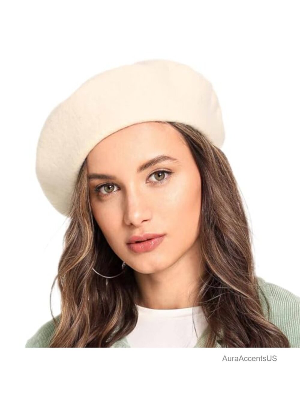 Wool Blend French Beret Hat for Women Adjustable Stretchy